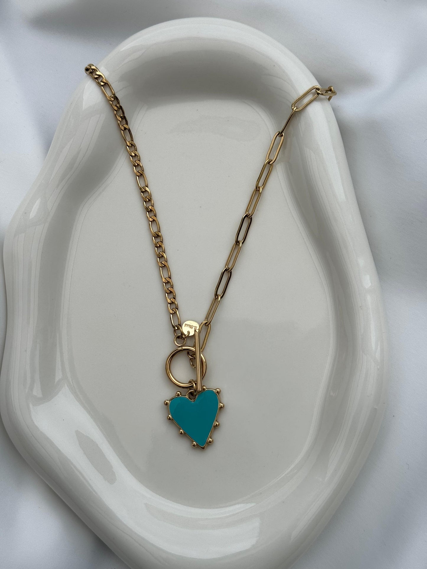 Blue Hearted Necklace