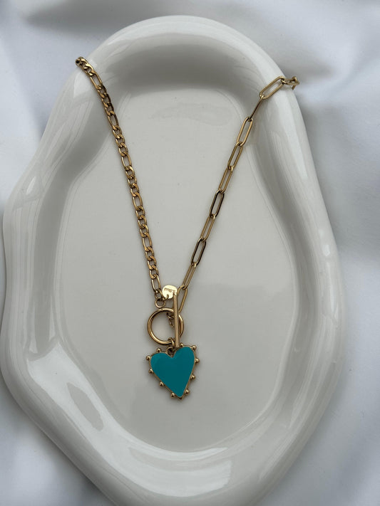 Blue Hearted Necklace