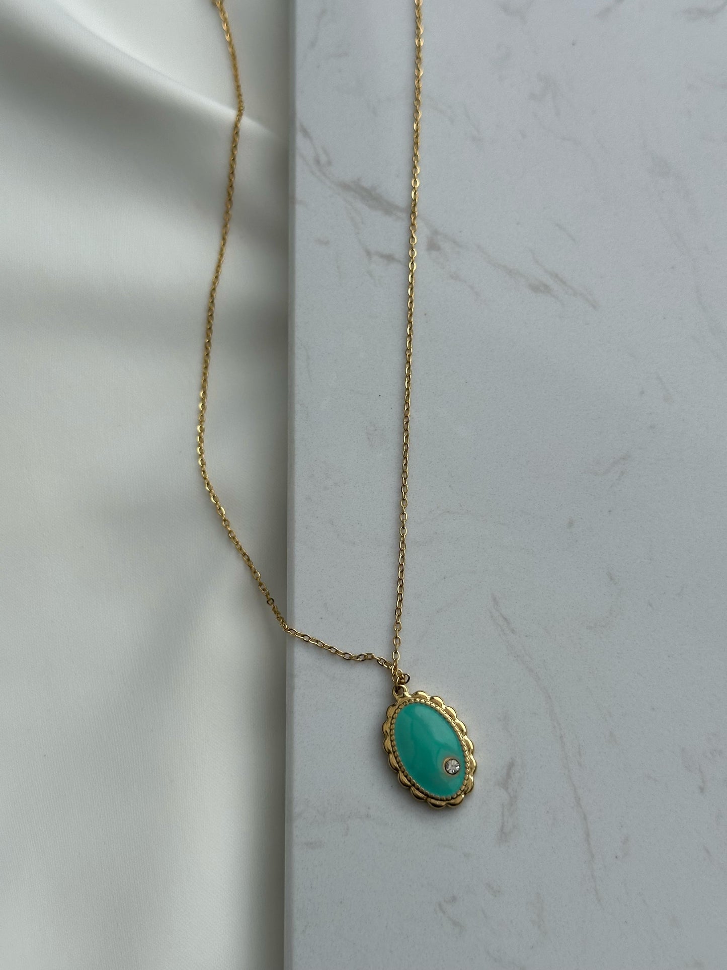 Gold Blue Necklace small